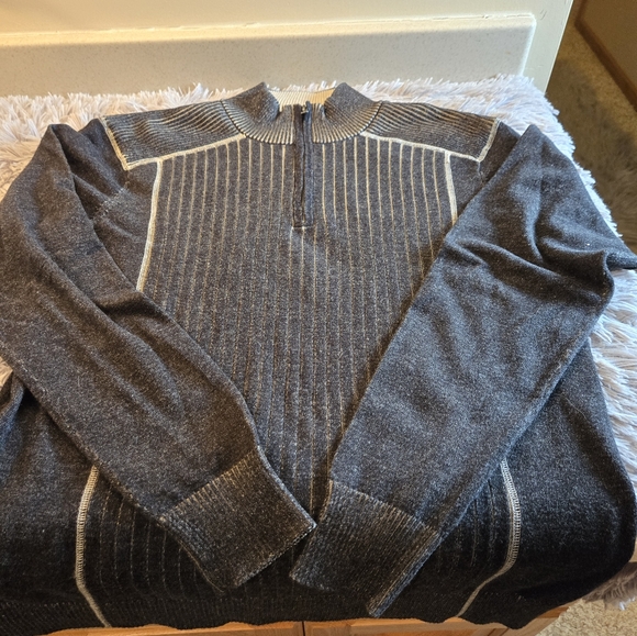 Trend by F/X Fusion Zip Cable Mock Sweater Size Large - Picture 4 of 16